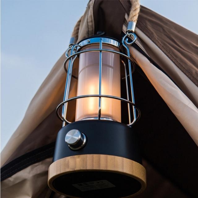 Lampe rechargeable à LED Lampe de camping Lanterne de camping en chanvre alimentée par batterie (ESG19024)