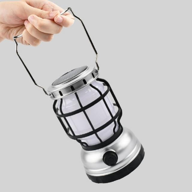 Lanterne de grange solaire à DEL à lampe classique rétro rechargeable par USB (ESG18443)