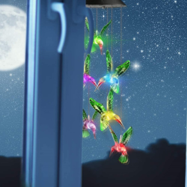 Solar Hummingbird Color Changer les carillons éoliens (ESG18486)